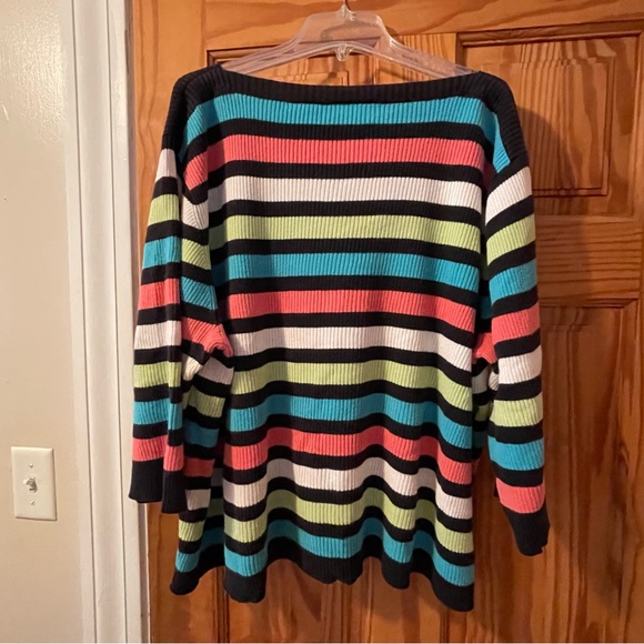 Super Cute Meg Allen Striped Sweater, Size 3X - Picture 7 of 7